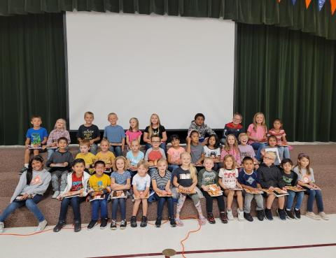 New students to Taylor Elementary this year were recognized with a Tiger pride Award.